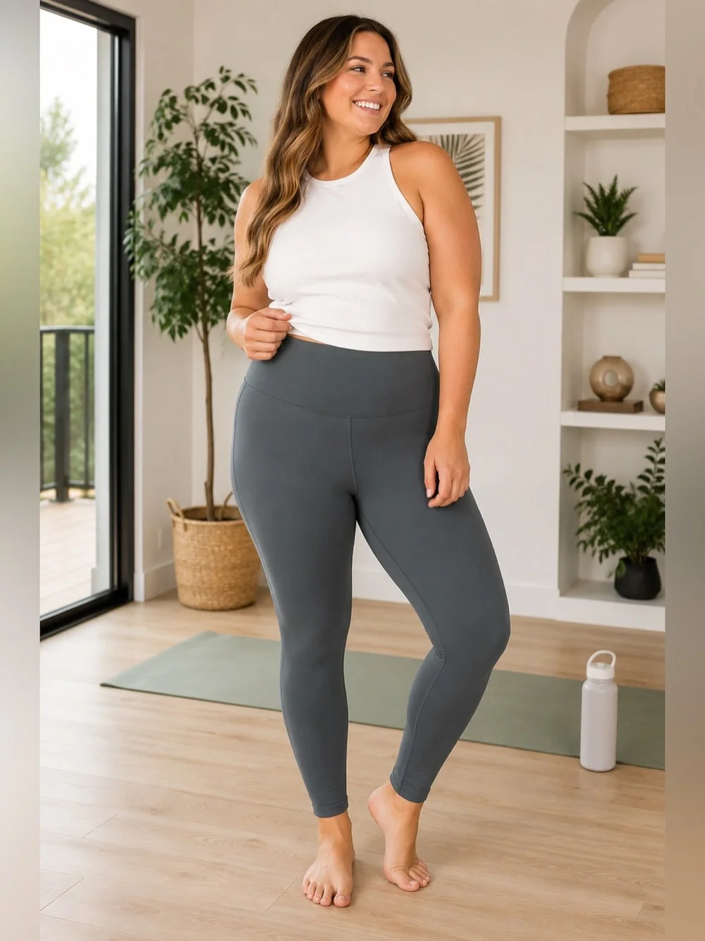 Poshdivah NWT XL High Waist Green Yoga Leggings